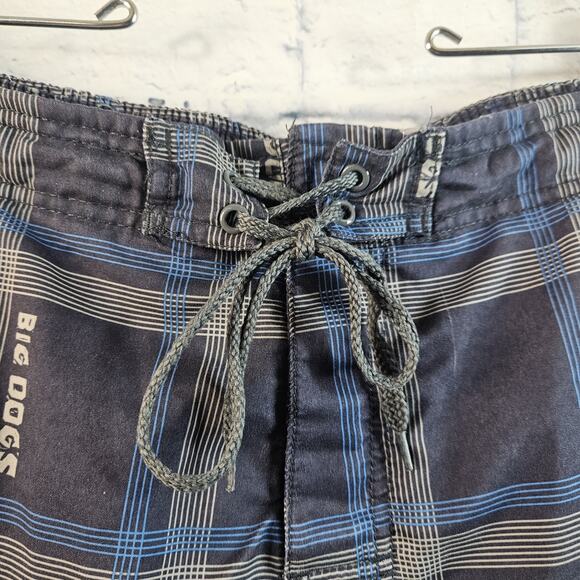 Big Dogs Swim Trunks Mens 3X Blue Dogs Beach Mesh Lined Elastic Waist Drawstring - Picture 2 of 5